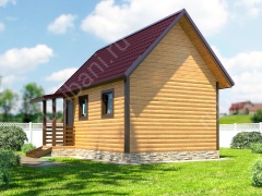 Баня из бруса 6×4 с крыльцом (Б-22), 24 м²