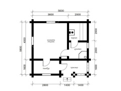 Баня из бревна 5.5×5.5 (ББ-4), 30.25 м²