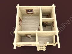 Баня из бревна 5.5×5.5 (ББ-4), 30.25 м²