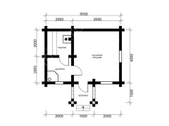 Баня из бревна 4×5.5 (ББ-6), 22 м²