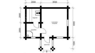 Баня из бревна 4×5.5 (ББ-6), 22 м²