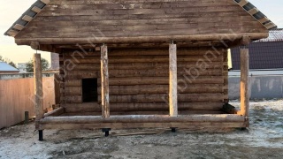 Баня 6×6 с террасой, 48 м²