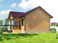 Баня из бруса 8×7 (Б-14), 60 м²