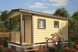 Мобильная баня 2.3×6 с крыльцом, 13.8 м²