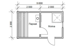 Мобильная баня 2.3×5