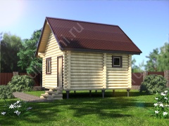 Баня из бревна 4.5×4.5 (ББ-12), 20.25 м²