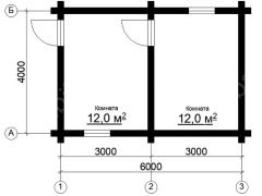 Дом 4×6 м в чашу, 24 м²